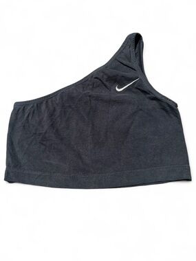 Nike Y2K size small Black Asymmetric One-Shoulder Crop Top